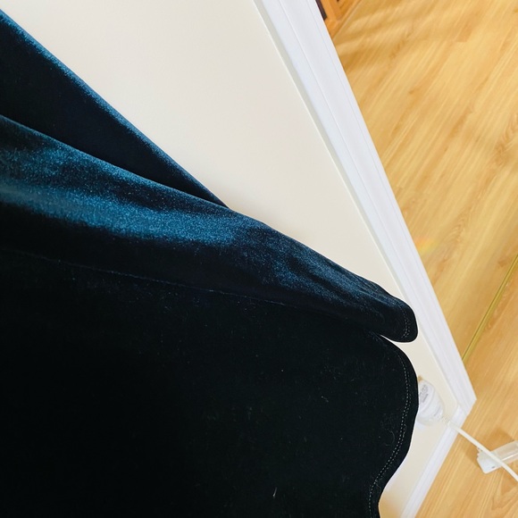 SOLD-AA Green Velvet Skater Dress - Picture 4 of 7